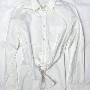 A.N.D. White Button Down Blouse, NWT, Quality Fabric, Work, Beach and Dressy S